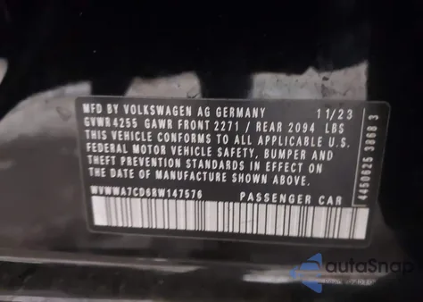 2024 Volkswagen Golf Gti 2.0T 380 Autobahn from USA, damaged, VIN WVWWA7CD6RW147576